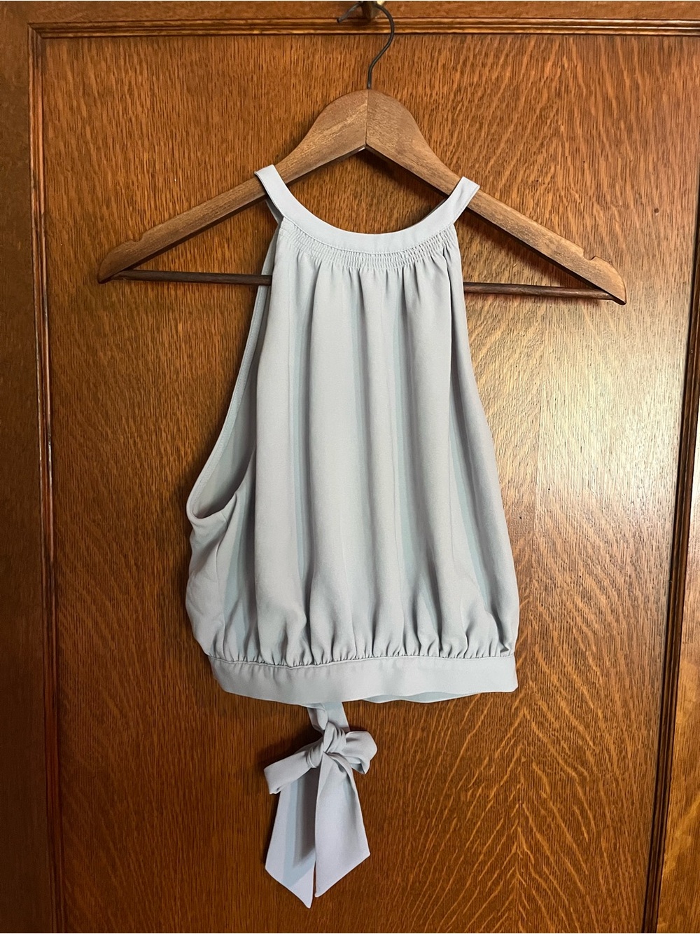 Wilfred Light Gray Halter Tie-Hem Camisole